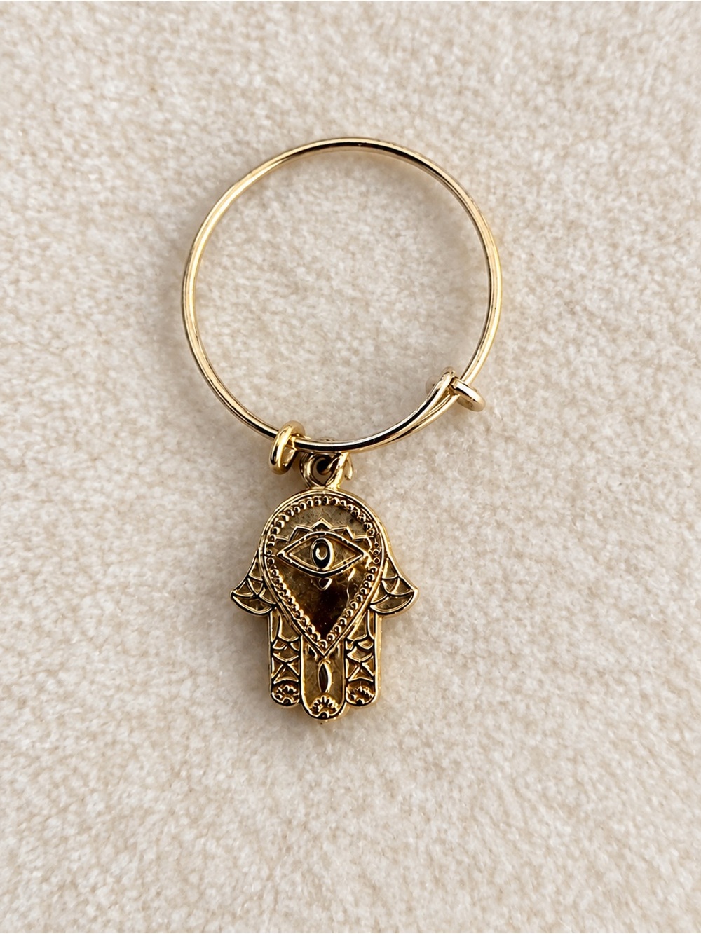 Alex and Ani Gold Hamsa adjustable Charm Ring